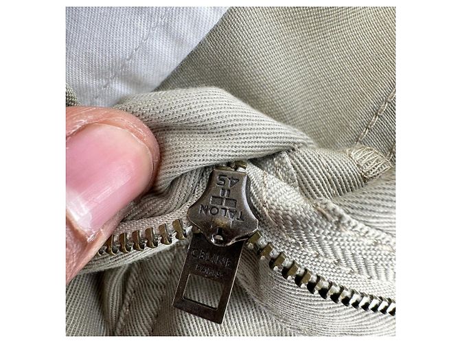 Céline Jeans a gamba dritta Celine in cotone beige - vista 6