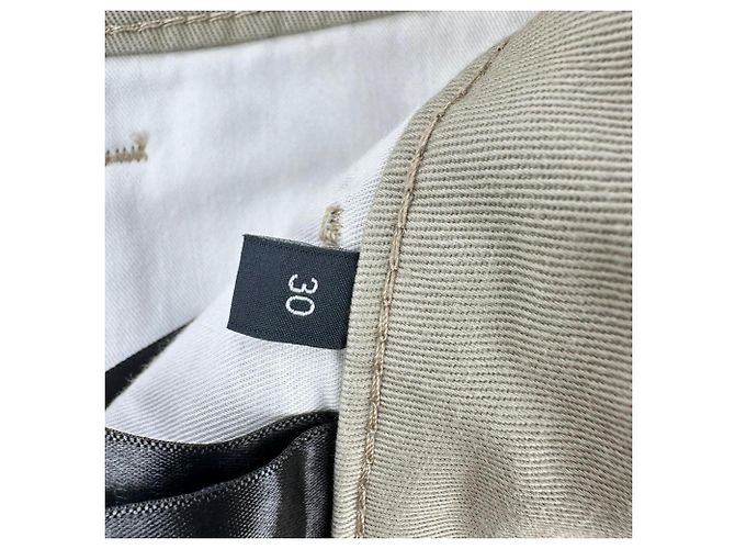 Céline Jeans a gamba dritta Celine in cotone beige - vista 8