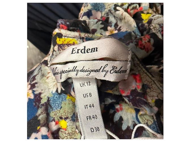 Camicetta a maniche lunghe Erdem con stampa floreale in viscosa multicolore - vista 4