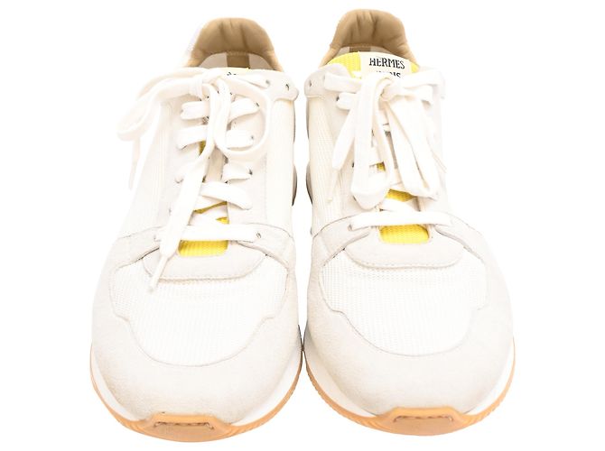Baskets Hermès Escape en daim blanc - vue 3