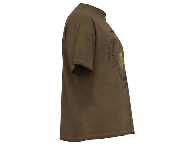 T-shirt a maniche corte e girocollo Balmain in cotone kaki Verde Cachi - vista 3