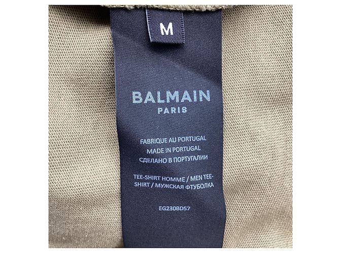 T-shirt a maniche corte e girocollo Balmain in cotone kaki Verde Cachi - vista 6