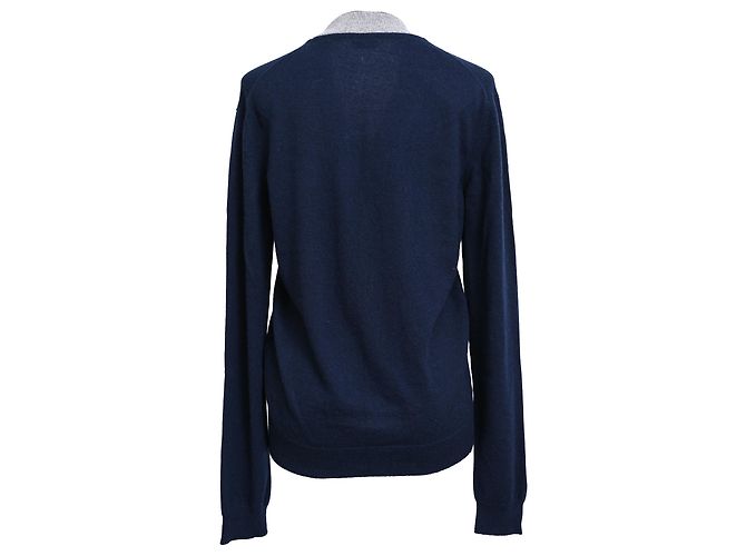 Jil Sander Cardigan mit Knöpfen aus Navy Cashmere Blau Marineblau - Ansicht 3