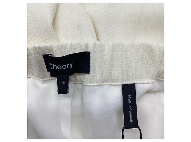 Pantalones Theory en triacetato blanco Crudo - vista 8