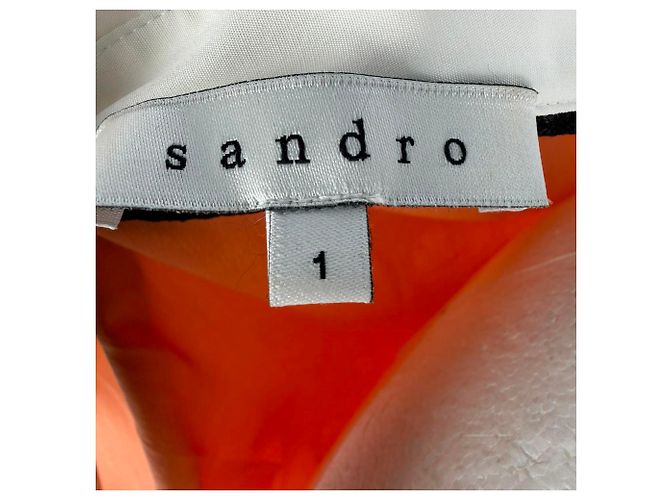 Sandro Bluse mit Spitzenbesatz, Orange, Polyamid - Ansicht 4