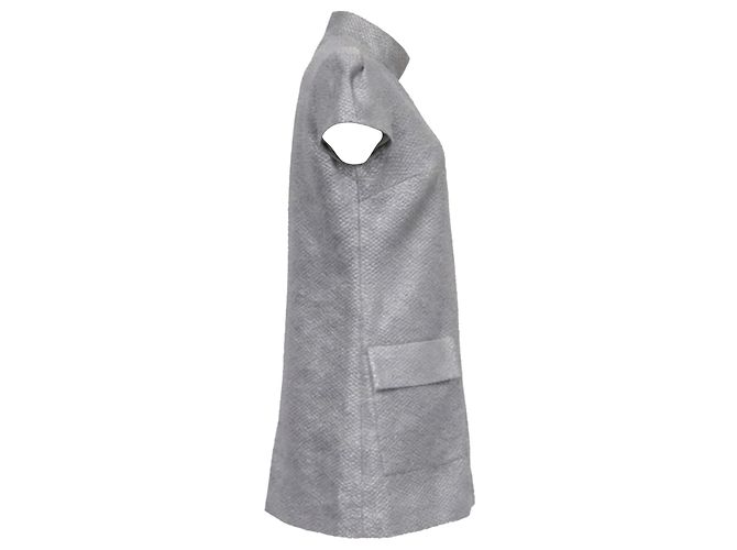 Tom Ford Metallic-Seidenmischung Bouclé Mini-Kleid in Silber-Viskose Grau - Ansicht 3