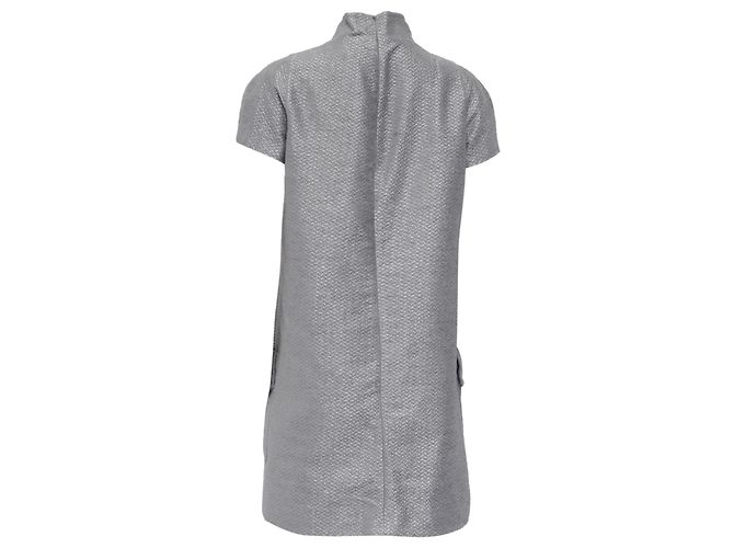 Tom Ford Metallic-Seidenmischung Bouclé Mini-Kleid in Silber-Viskose Grau - Ansicht 4