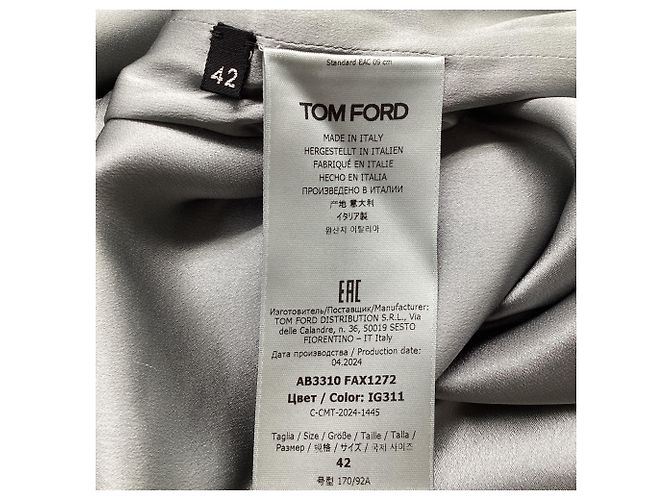 Tom Ford Metallic-Seidenmischung Bouclé Mini-Kleid in Silber-Viskose Grau - Ansicht 6