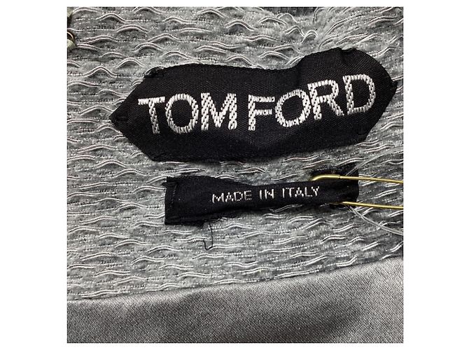 Tom Ford Metallic-Seidenmischung Bouclé Mini-Kleid in Silber-Viskose Grau - Ansicht 7