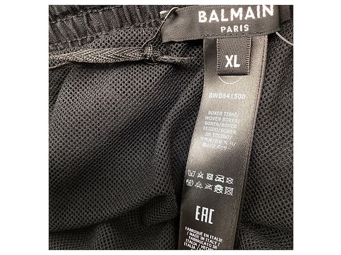 Balmain Drawstring Shorts in Black Polyester - view 5