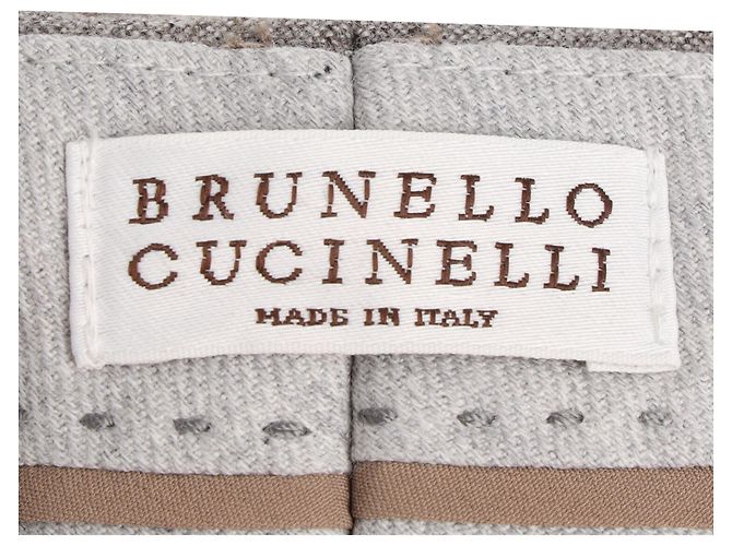 Pantalones de raya diplomática Brunello Cucinelli en lana gris - vista 4