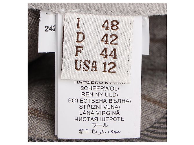 Pantalones de raya diplomática Brunello Cucinelli en lana gris - vista 5