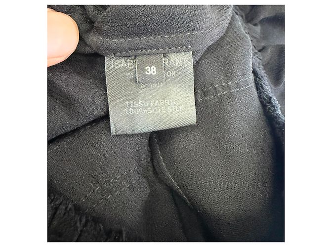 Mini gonna con volant in seta nera Isabel Marant Nero - vista 4