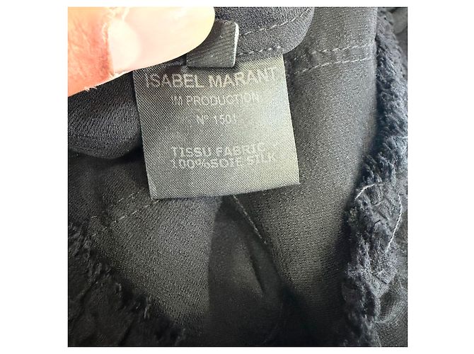 Mini gonna con volant in seta nera Isabel Marant Nero - vista 5