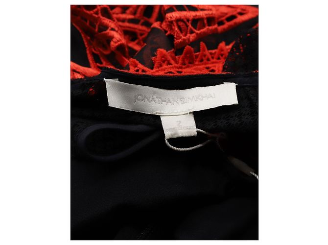 Besticktes Hi-Lo Halterkleid von Jonathan Simkhai aus rotem Polyester - Ansicht 2