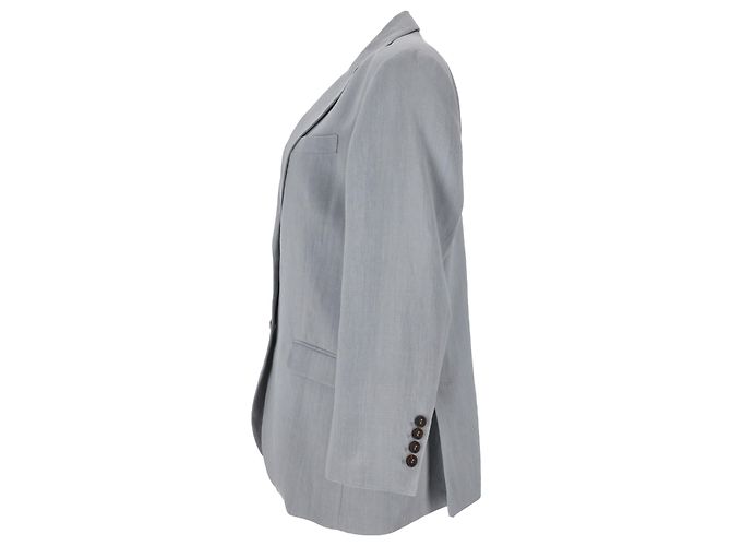Blazer de botonadura sencilla Brunello Cucinelli en viscosa gris - vista 2