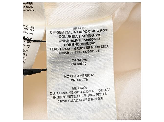 Camiseta de punto Fendi Karlito con detalles de parche en algodón blanco - vista 10