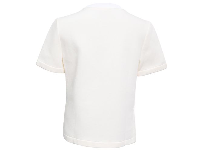 Camiseta de punto Fendi Karlito con detalles de parche en algodón blanco - vista 3