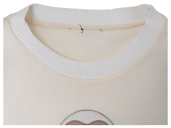 Camiseta de punto Fendi Karlito con detalles de parche en algodón blanco - vista 4