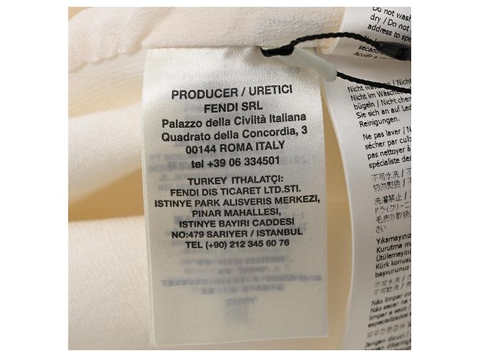 Camiseta de punto Fendi Karlito con detalles de parche en algodón blanco - vista 8
