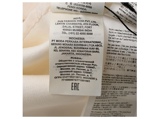 Camiseta de punto Fendi Karlito con detalles de parche en algodón blanco - vista 9