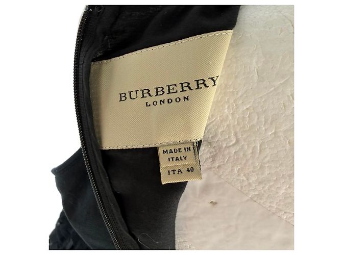 Mini abito a balze Burberry London in cotone nero - vista 4