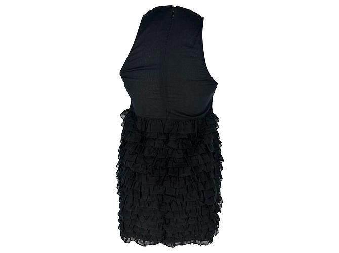 Mini abito a balze Burberry London in cotone nero - vista 6