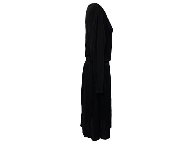 Abito midi con scollo a V e maniche lunghe Vanessa Bruno in viscosa nera Nero - vista 2