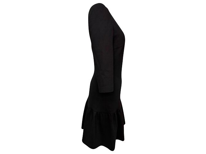 Ba&Sh Mini-Kleid mit tiefer Taille aus schwarzer Wolle - Ansicht 2