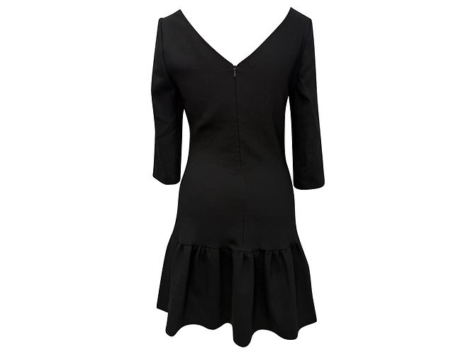 Ba&Sh Mini-Kleid mit tiefer Taille aus schwarzer Wolle - Ansicht 3