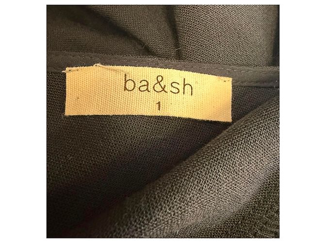 Ba&Sh Mini-Kleid mit tiefer Taille aus schwarzer Wolle - Ansicht 4