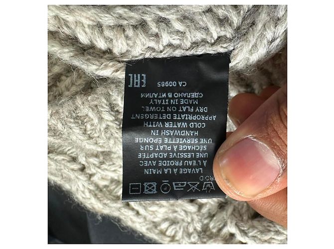 Isabel Marant Zopfstrickpullover aus grauer Alpakawolle - Ansicht 6