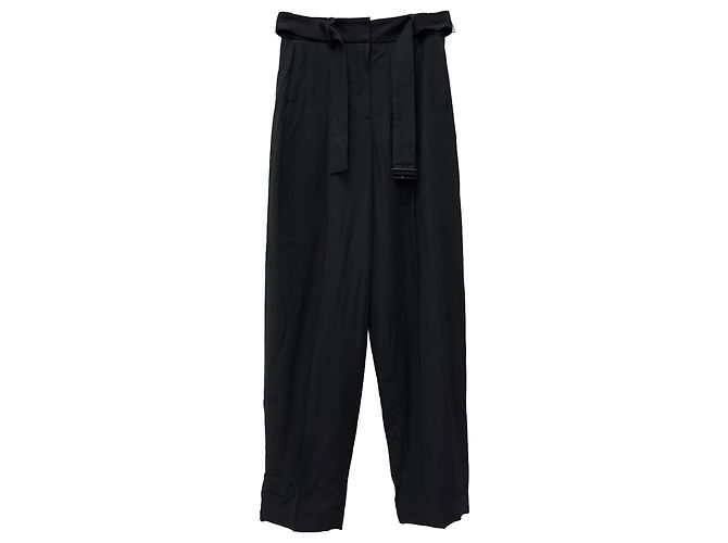 Joseph Tailored Trousers mit Gürtel aus schwarzer Viskose - Ansicht 3