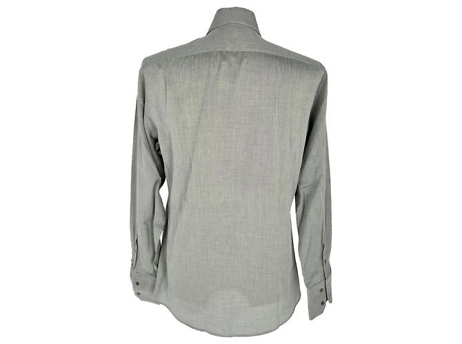 Gucci Button-Down Langarmhemd aus grauer Baumwolle - Ansicht 3