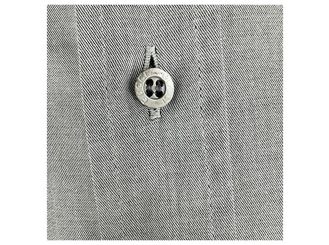 Gucci Button-Down Langarmhemd aus grauer Baumwolle - Ansicht 4