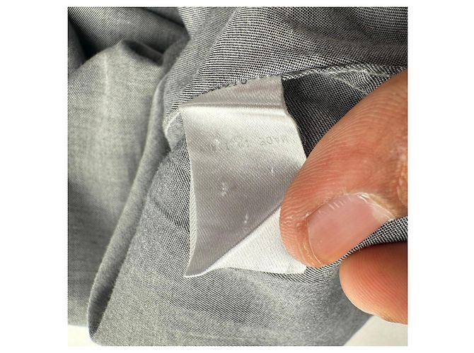 Gucci Button-Down Langarmhemd aus grauer Baumwolle - Ansicht 7