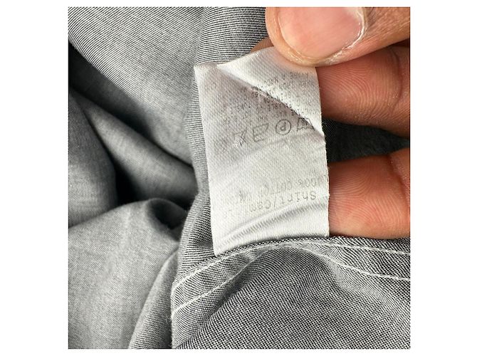 Gucci Button-Down Langarmhemd aus grauer Baumwolle - Ansicht 8
