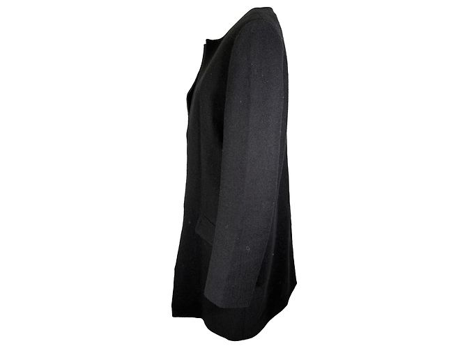 Isabel Marant Collarless Coat in Black Wool - view 3