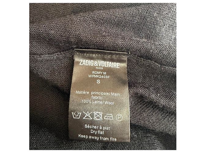 Zadig & Voltaire Strickjacke mit offenem Vordergrund, lang, aus schwarzer Wolle - Ansicht 5