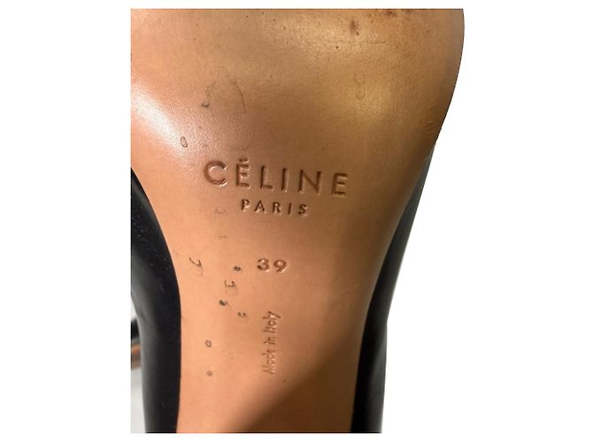 Céline Botas altas de montar Celine en piel negra Negro - vista 4