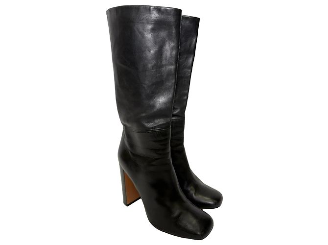 Céline Botas altas de montar Celine en piel negra Negro - vista 6