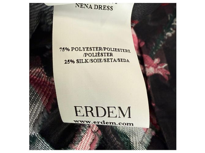 Erdem Ruffled Hem Embroidered Floral Shift Dress aus schwarzem Polyester - Ansicht 9