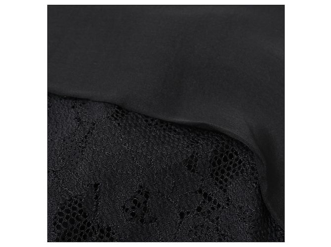 Top de algodón negro con detalles de lazo de encaje y seda D&G - vista 11