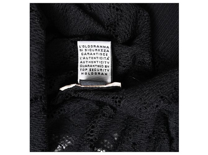 Top de algodón negro con detalles de lazo de encaje y seda D&G - vista 9