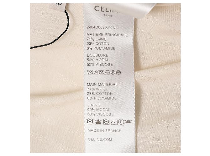 Céline Giacca corta a righe Celine in lana bianco e nero Multicolore - vista 6