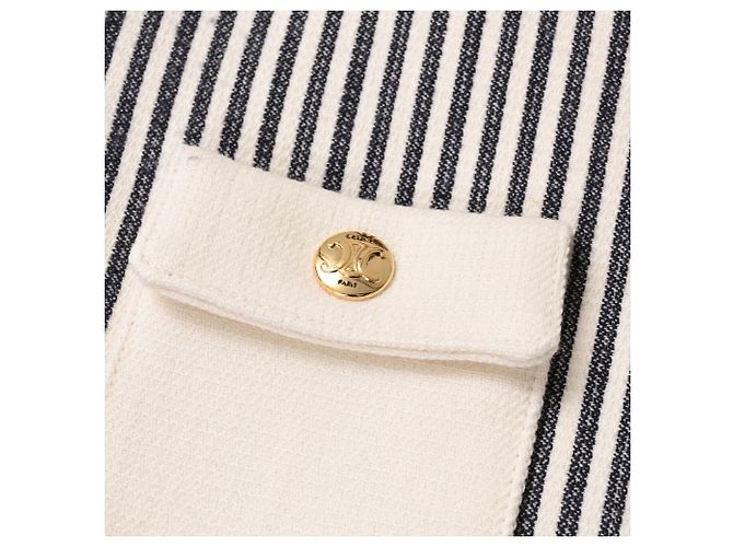 Céline Giacca corta a righe Celine in lana bianco e nero Multicolore - vista 8