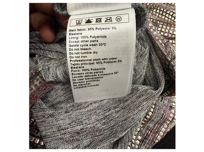 Ba&sh Salina Metallic V-Back Kleid aus Multicolour-Polyester Mehrfarben - Ansicht 6