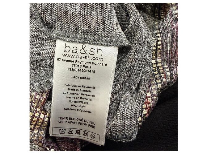 Ba&sh Salina Metallic V-Back Kleid aus Multicolour-Polyester Mehrfarben - Ansicht 7