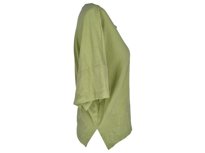 Camiseta curta oversize Anagram em algodão verde Loewe - vista 2