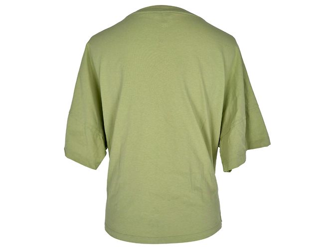 Camiseta curta oversize Anagram em algodão verde Loewe - vista 3